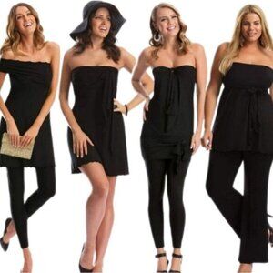 INTIMO Australia Anywear LBD Skirt Multi Way Mini Dress Tunic Top Black Sz 12